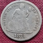 1873 Seated Liberty Dime 10c nicely Circulated #79176