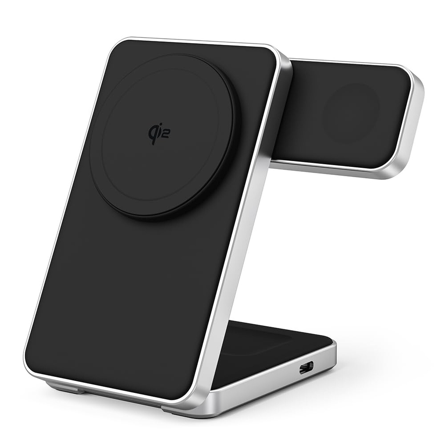 15W QI2 Certified 3-in-1 Wireless Charger Aluminum Silicone Foldable for iPhone Samsung AirPods
