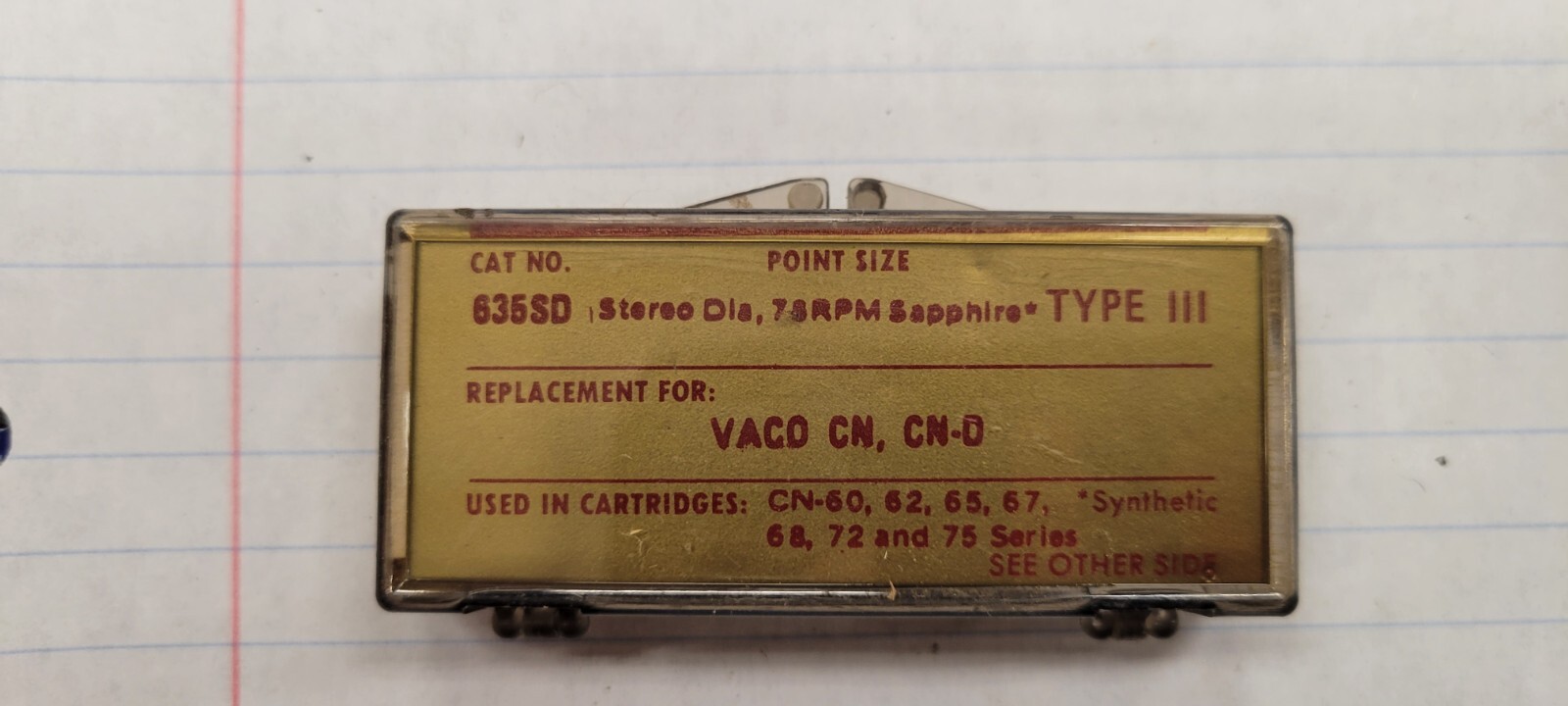 Recoton Type III Replacement Needle / Diamond / 635-SD / VACO CN, CN-O ...
