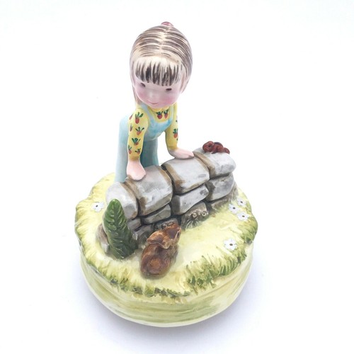 Vintage SCHMID Music Box Rosalind Welcher Porcelain Panda Prints Good Time 1975 - Picture 7 of 11