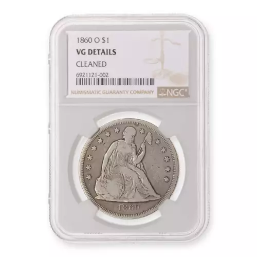 US $1 1860O Liberty Seated NGC VG-8