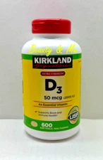 Kirkland Signature Extra Strength VITAMIN D3 2000 IU, 600 Softgels 