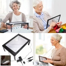 Tischlupe Standlupe Lupe mit 12 LED A4 Licht faltbar Leselupe Lesehilfe Senioren