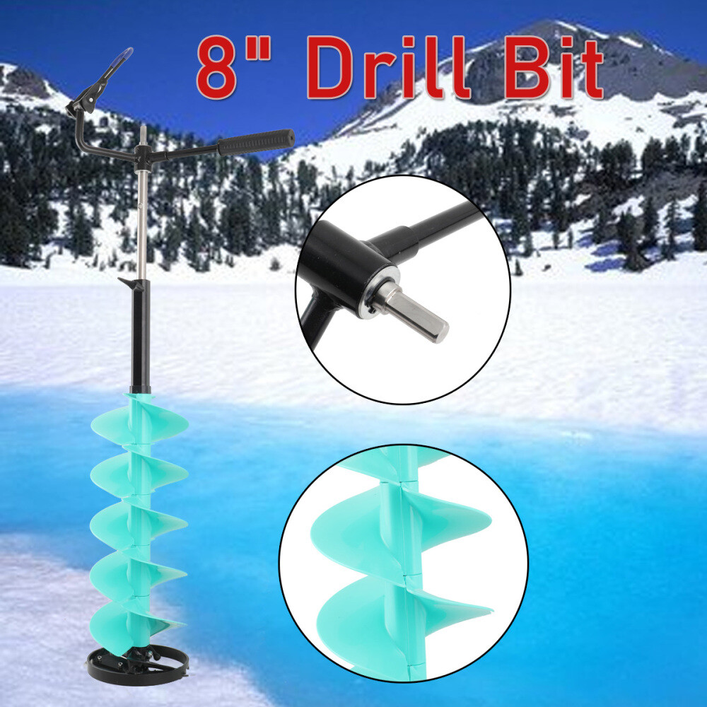 8 Ice Drill Auger Nylon Ice Auger Bit Drill Adapter Ice Fishing Extension Rod US