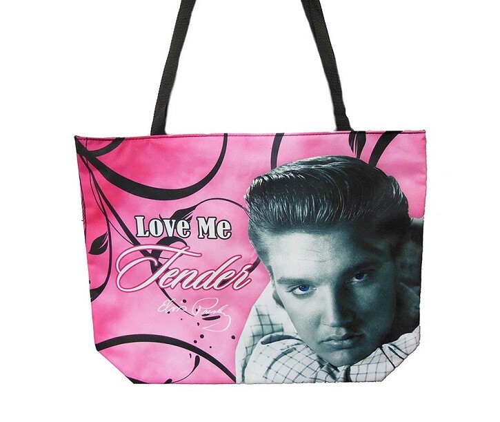New Pink Love Me Tender Elvis Presley Tote Bag Large Shoulder Shopping Gift  King