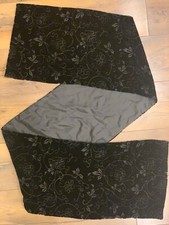 60  x10  VINTAGE SILK VALERIE STEVENS DRESSY FLORAL BLACK VELVET SCARF CLASSIC