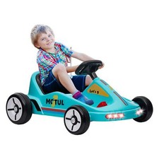 AIYAPLAY 6V Electric Go Kart for Kids with Music Light Horn for 3-5 Years Blue