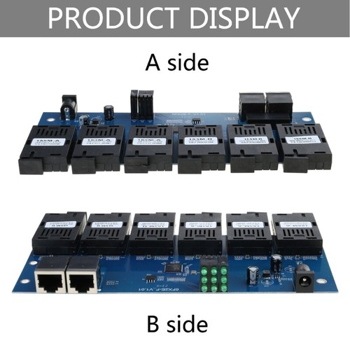 100M PCBA Board Fiber Optics Media Converters 2 RJ45 to 6SC Optics Connection - Picture 5 of 8