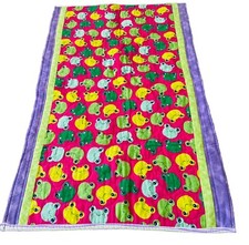 Handmade Green Frog Blanket Smiling Fleece Purple Pink Baby Lovey Toddler School
