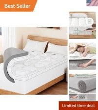 Cooling Queen Mattress Topper - 4 Inch Gel Memory Foam & Viscose Pillow Top