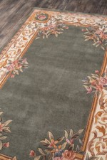 Designer Traditional Plush Carved Hand Tufted Wool Sage Area Rug FREE SHIPPING
