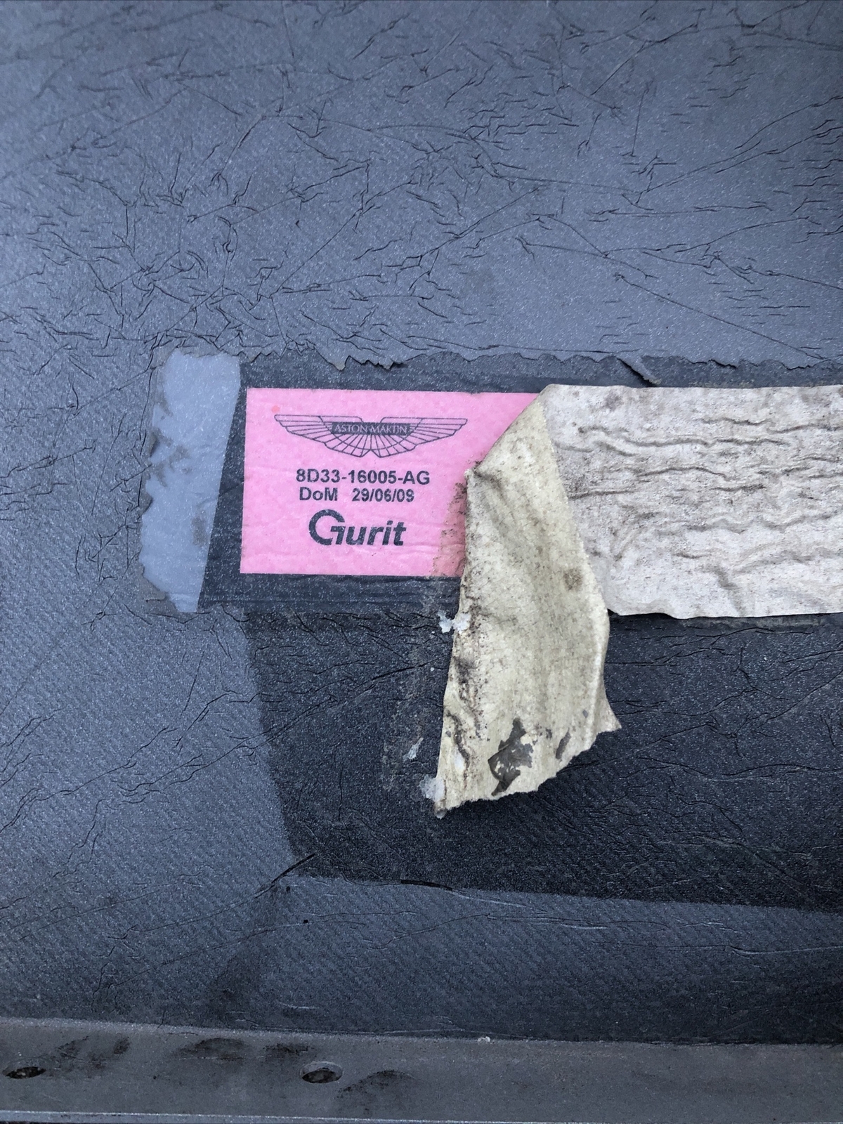 Aston Martin DBS Damaged repairable carbon fiber front right quarter panel 06-12