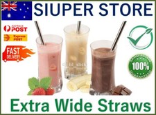 Extra Wide Eco Stainless Steel Drinking Straws Metal Smoothie Straw Reuseable