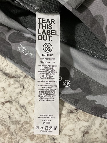 G/Fore NWT Mens Camo Tech Tab 4-Way Stretch Shorts Size 34 Gray Poly Flat New - Picture 8 of 14