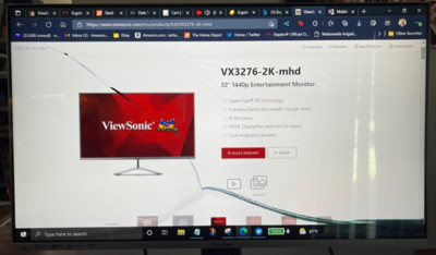 Damaged screen VX3276-mhd - 32'' 1080p Thin-Bezel IPS Monitor with HDMI