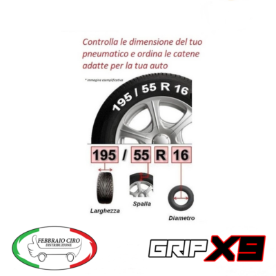 Catene Da Neve 205/60 R16 In Acciaio 9 Mm – Omologate ONORM V5117, Montaggio Rapido