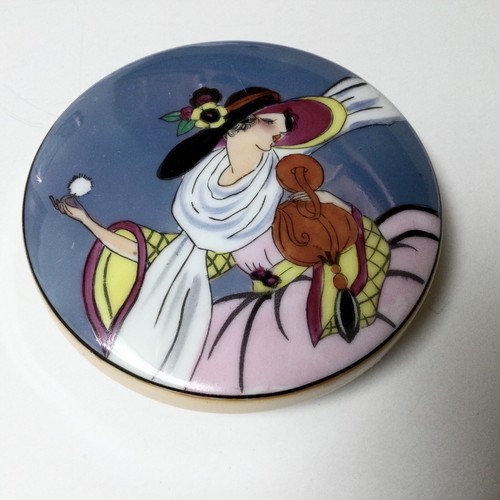 Noritake Covered Powder Dish Jar Art Deco Lady Woman Porcelain eBay