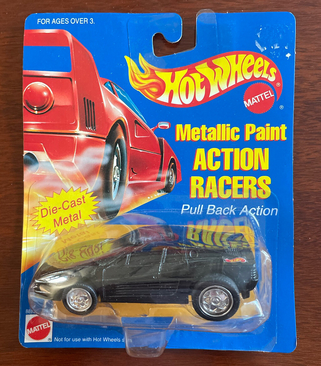 Vintage 1993 Hot Wheels Pull Back Action Racers Ferrari Black -no