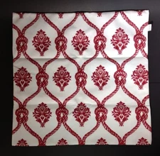 2 Throw Pillow Covers (Smile Of Hope) White & Wine-Red 17"x17"