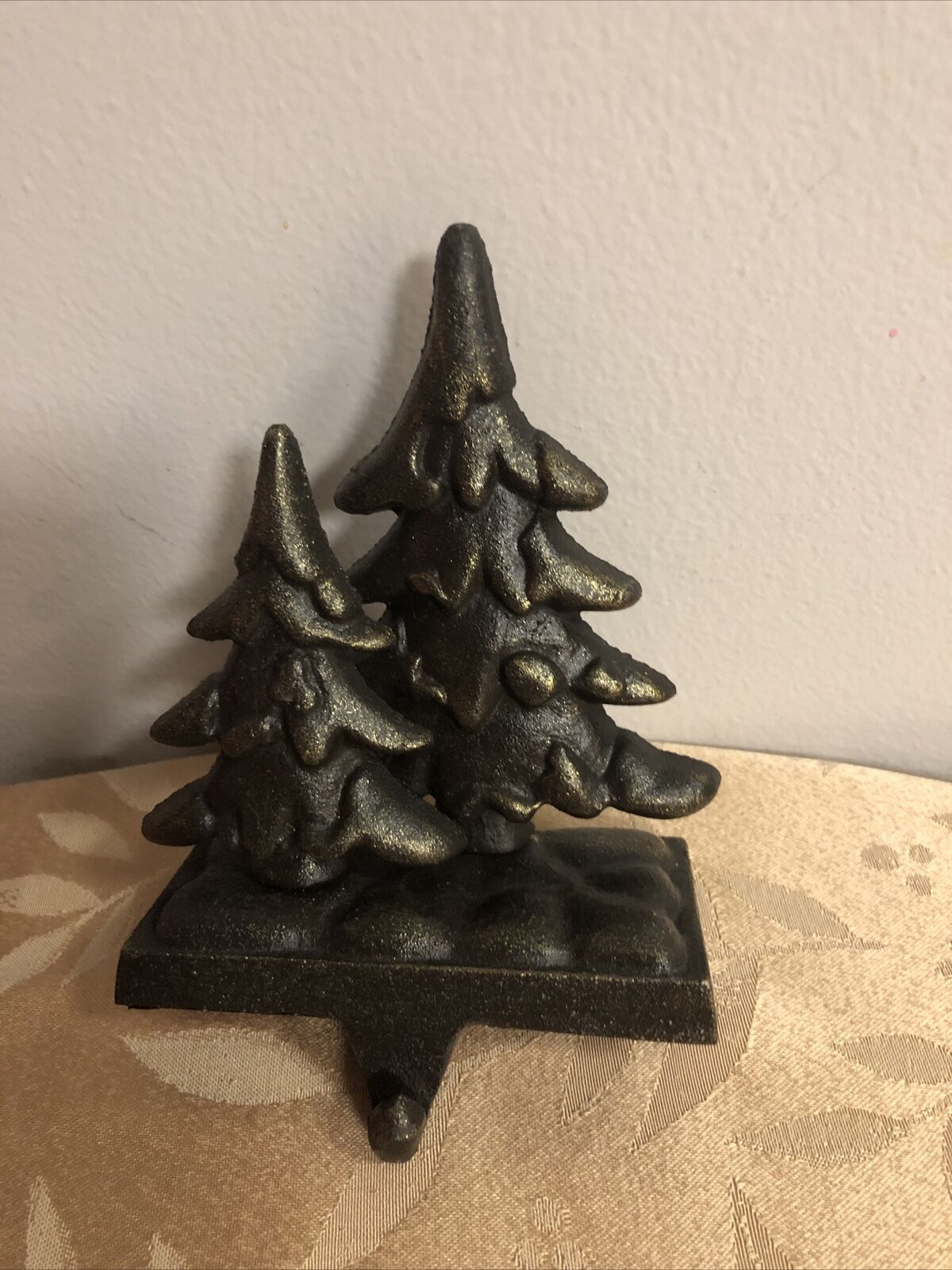 Cast Iron Christmas Stocking Holder Christmas Tree 7”