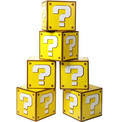 SUYEPER 6PCS Big Question Boxes For Birthday Party Game Party Favor Props Box...