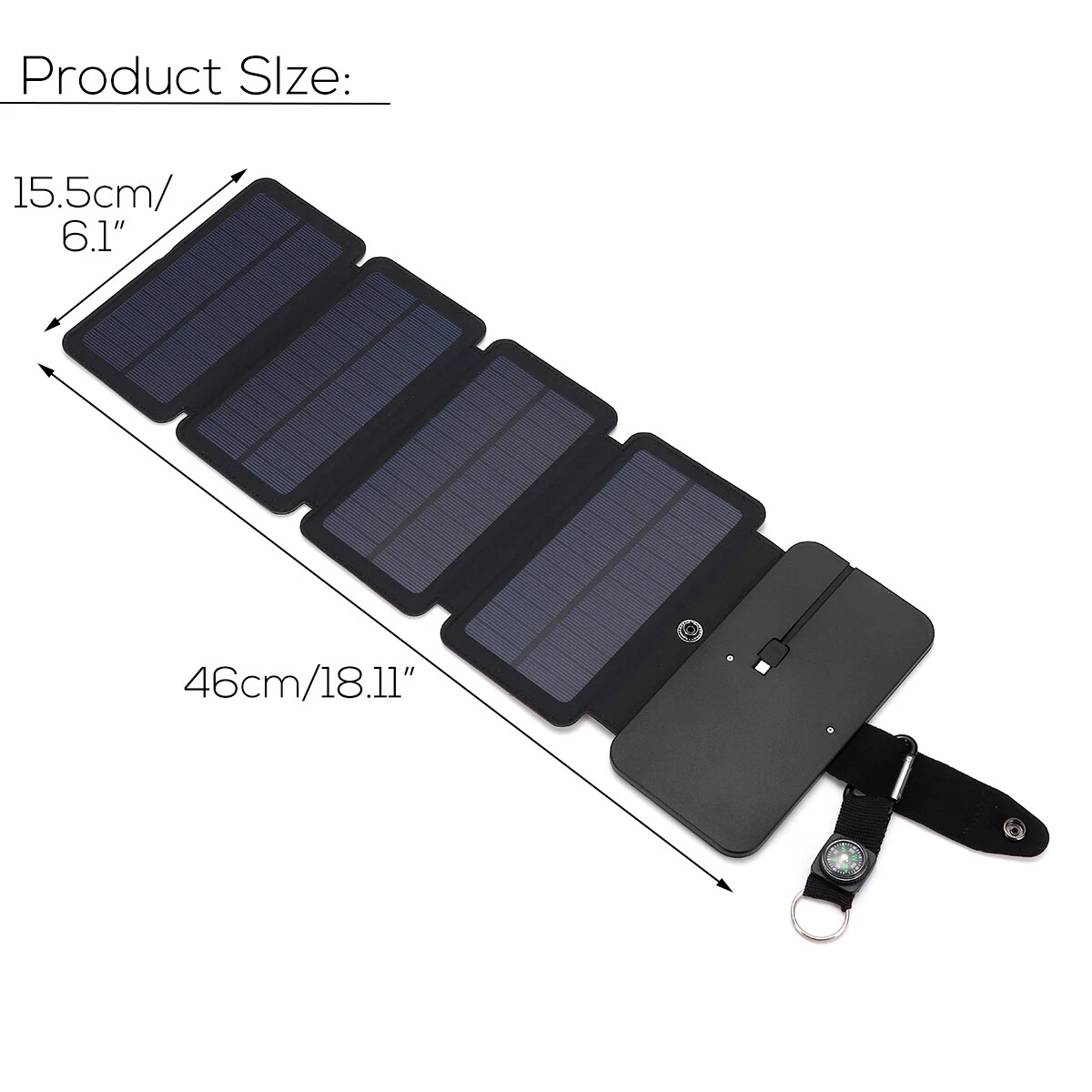 4 Panels Portable USB Solar Charger Power Bank Backpack for Camping charging