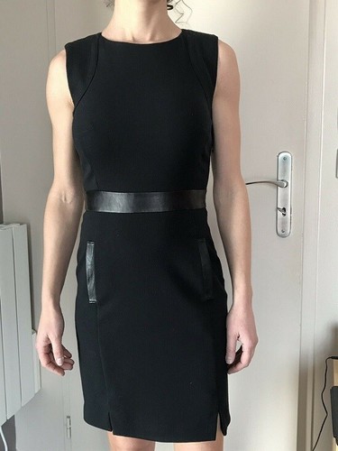Robe Claudie Pierlot En Lin Orange - Taille 38/40, Longueur Genou - Occasion Très Bon état