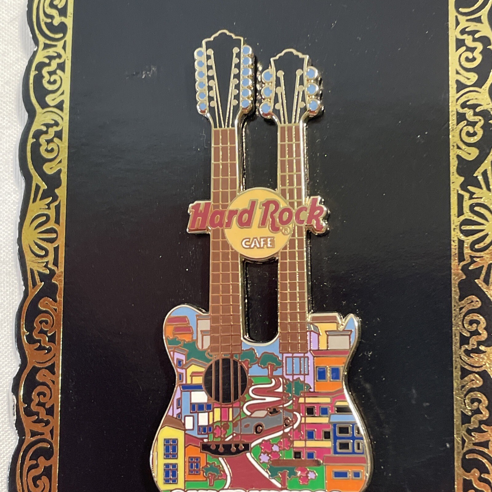 Hard Rock Cafe Pin San Francisco Lombard Street Double Neck Guitar eBay