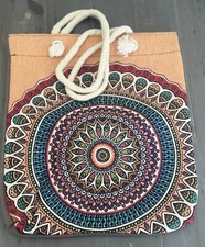 100 Cotton Flower Design Tote bag  not printed 