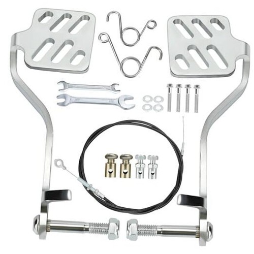 Go Kart Pedals Kit with Brake Pedal Throttle Pedal for Yerf Dog Manco silver