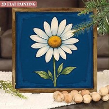 Small Daisy Wooden Plaque Farmhouse Vintage Style Home Decor