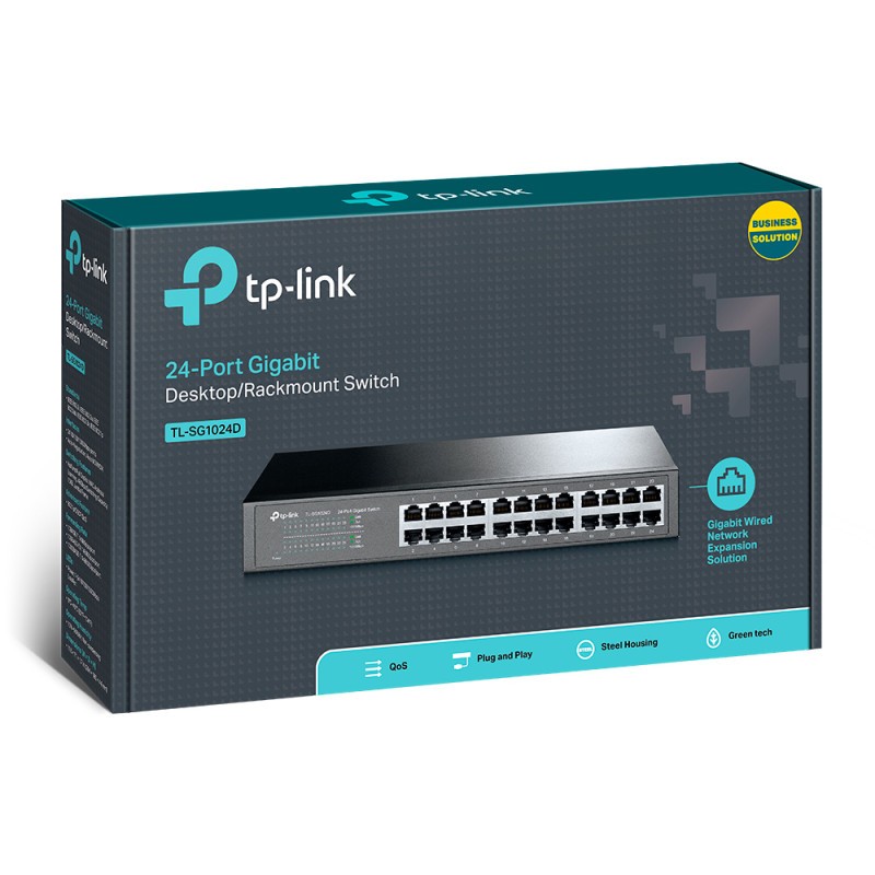 Switch réseau ethernet Gigabit TP-Link SG1024D 24 ports rackable noir
