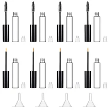 12Pcs 10Ml Empty Mascara Tubes Set Includes 4 Eyelash Serum Container Bottles, 4