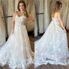 Off Shuulder Wedding Dresses Tulle Lace up Beach Boho Elegant Bridal Gowns