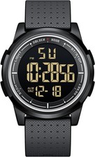 Sportuhr Herren Digital Metallgehäuse Wasserdicht Gummiband Weitwinkel NEU