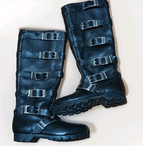 Son of Sandlar Black Leather Boots Men 10 Unisex Medieval Pirate Renaissance