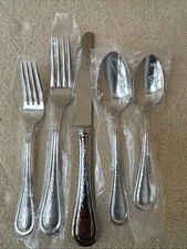 Lenox Barlowe Hammered 18/10 Stainless Steel Silverware 5 Piece Place Setting 