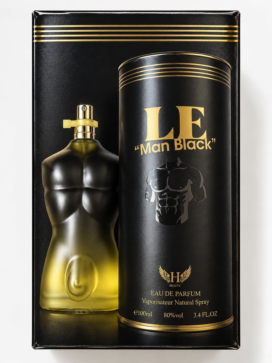 H Beauty LE Man Black Eau de Parfum 3.4 FL. OZ. 100ml