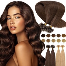 Fusion Pre Bonded Keratin Nail U-Tip Real 100 Human Remy Hair Extensions 50-200