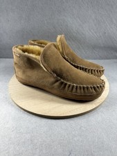 L.L.Bean Wicked Good Boot Moc Shearling Suede Slippers Brown Men's Size 12