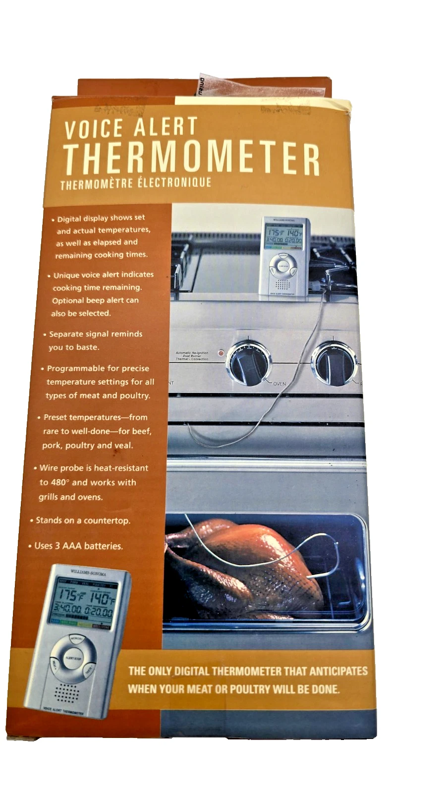 Williams Sonoma Digital Oven Thermometer Voice Alert Wire Probe for Meat
Opens in a new window or ta