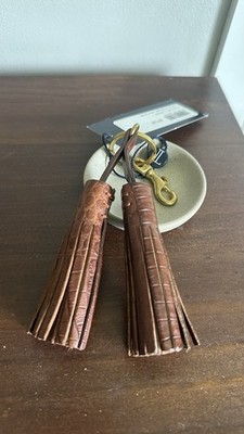 Lucchese Bootmaker Exotic Tassel Keychain NWT Brown Caiman Leather Father s Day