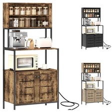 HOMCOM Baker's Rack, Coffee Bar Cabinet with Power Outlet