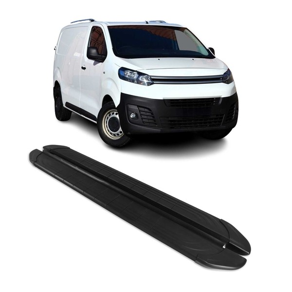 Trittbretter Seitenschweller FüR Citroen Jumpy 2016-2026 L1 Aluminium Schwarz 2X-image