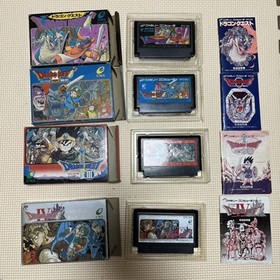 Dragon Quest 1 2 3 4 I II III IV set Nintendo Famicom FC Japan w/Box Manual