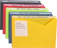 Write-On Poly File Jackets, Straight Tab, Letter Size, Assorted Colors, Pack of