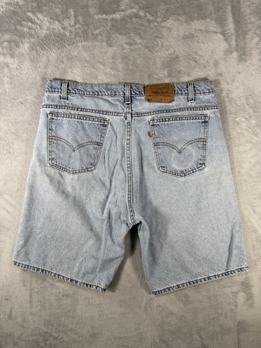 Levi's, Levis 505 Jean Shorts Mens 38 Distressed Denim Orange Tab 90s Vtg Made In USA