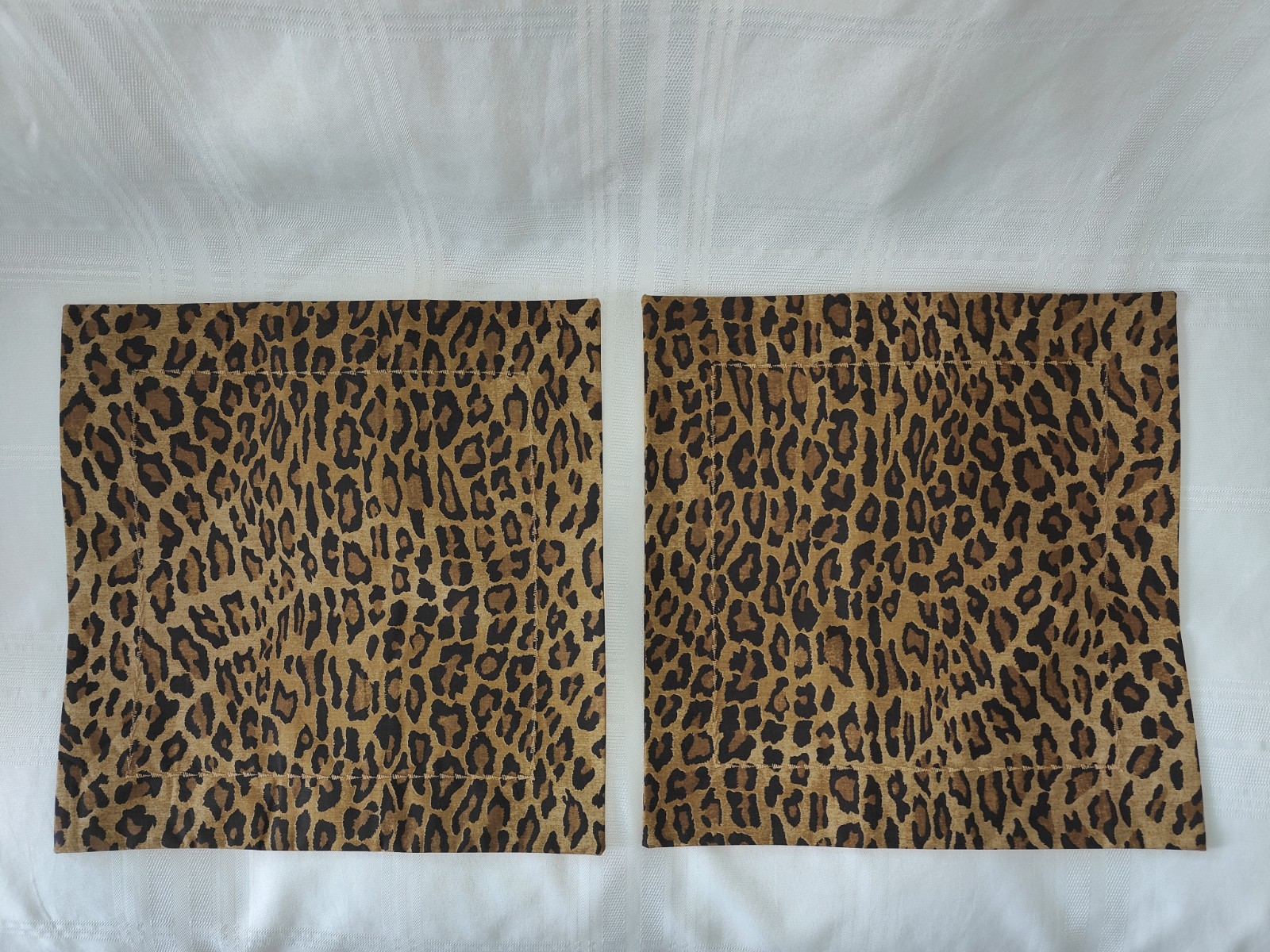 2 RALPH LAUREN ARAGON LEOPARD TOSS PILLOW COVER SHAMS (16x16 inch) New