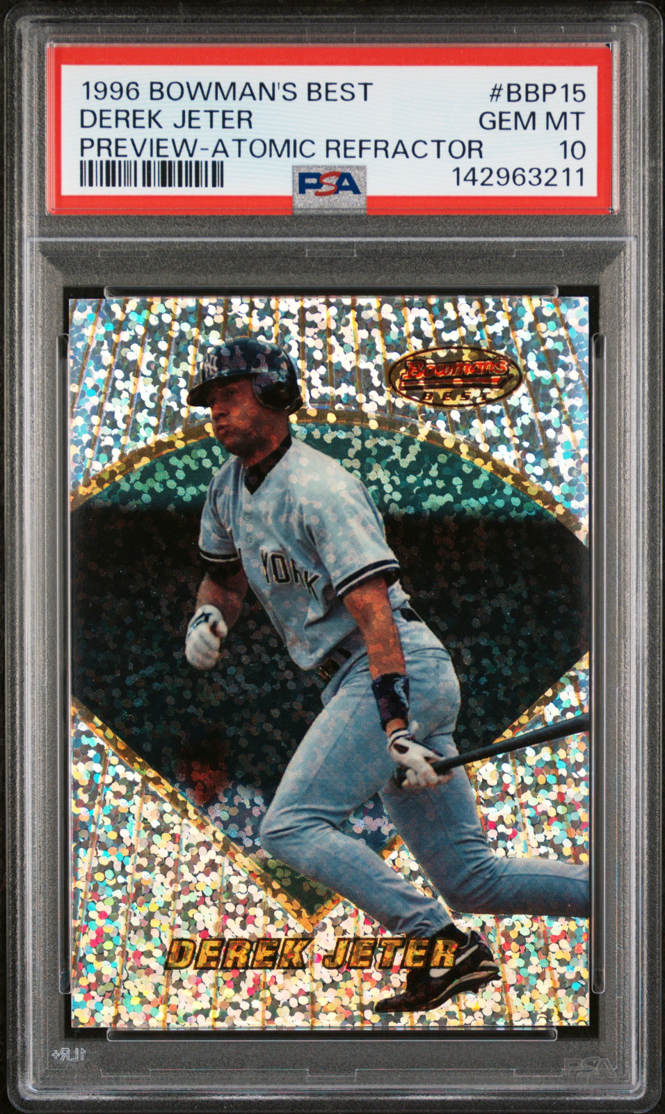 1996 Bowman's Best Derek Jeter - Preview-Atomic Refractor - PSA 10 GEM MT