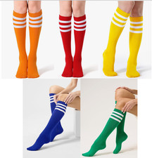 5 Pr Womens Knee-High Casual Stripe Sport Socks Red Orange Yellow Blue Green New